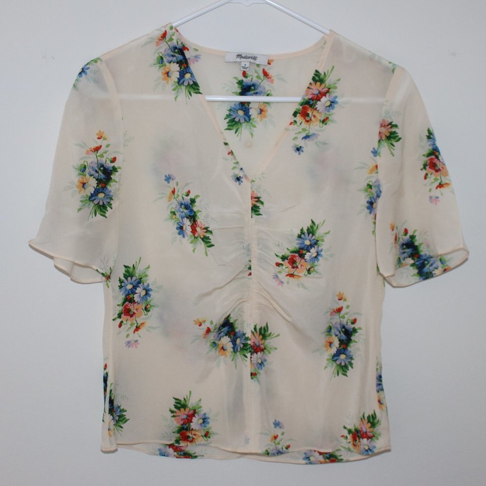 NWOT Madewell Floral Silk Top